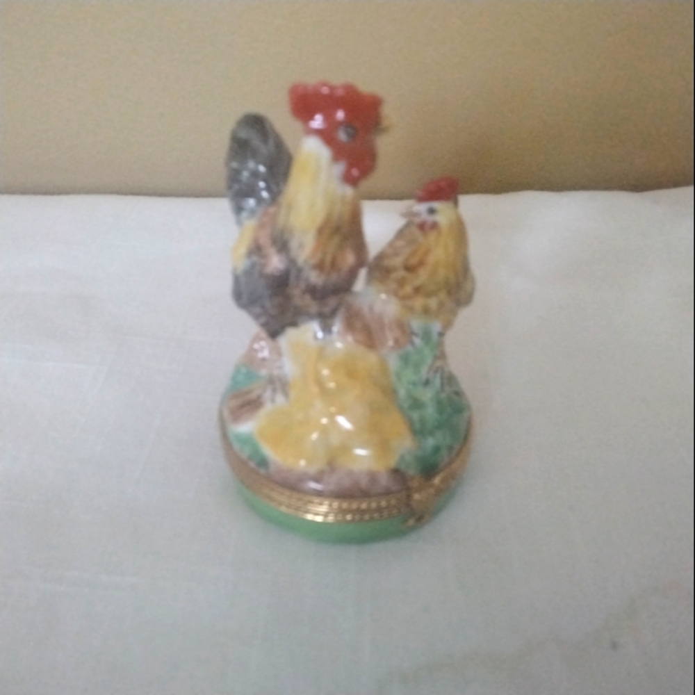 Limoges rooster & chicken